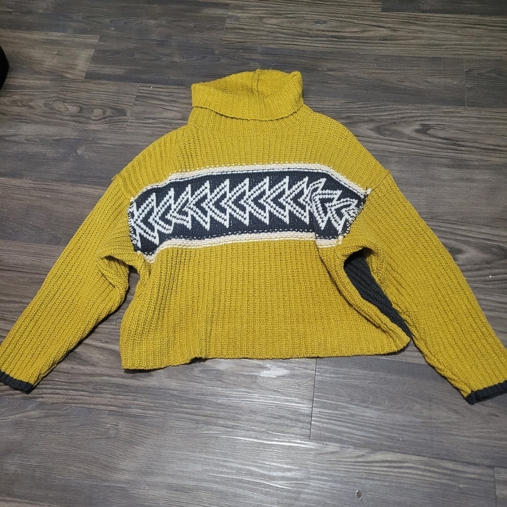 Free People Greater Than Cowl Neck Turtleneck Sweater "Olivia" Arrow - Picture 5 of 10